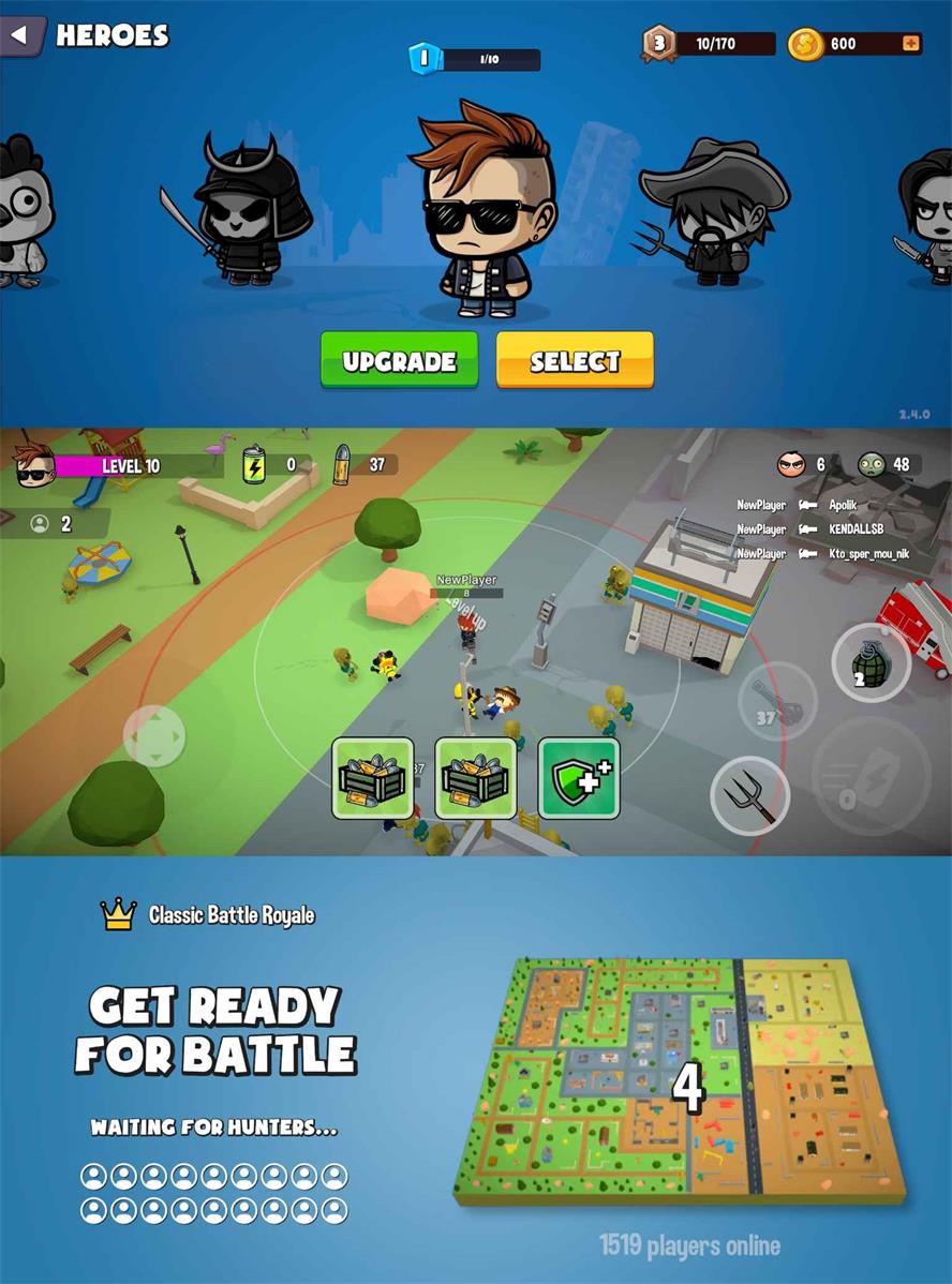 动作冒险大逃杀游戏 僵尸大战3D