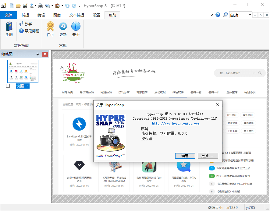 HyperSnap v8.18便携汉化版