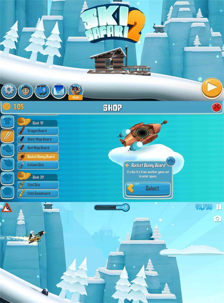 神作跑酷游戏 滑雪大冒险2