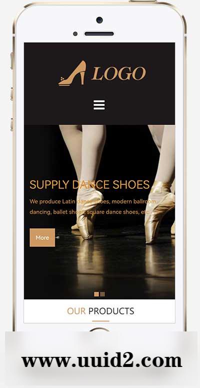 (自适应手机端)英文外贸芭蕾舞鞋网站pbootcms模板 拉丁舞鞋鞋类网站源码下载