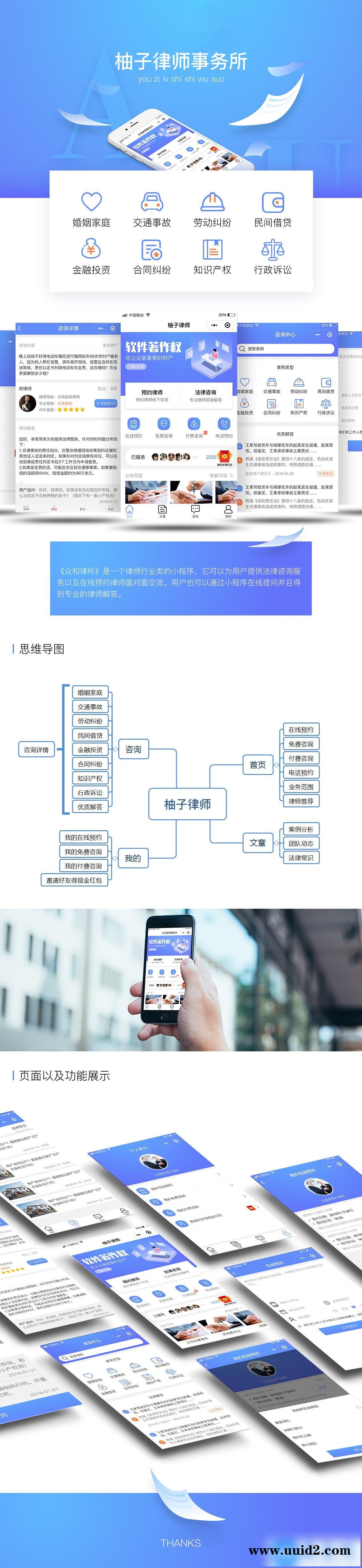 通用功能模块:柚子律师小程序V1.6.9 前端+后端