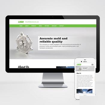 (自适应手机端)绿色五金零件英文pbootcms外贸网站模板 精密模具零件加工类网站源码下载