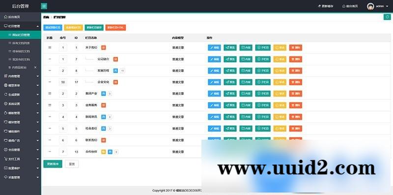 织梦dedecms响应式网站后台管理系统模板(自适应手机移动端)