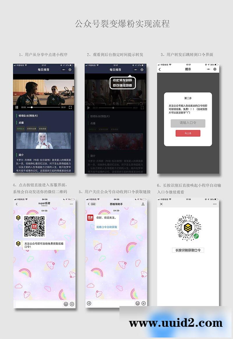 功能模块:微信公众号爆粉V2.0.6 小程序前端+后端