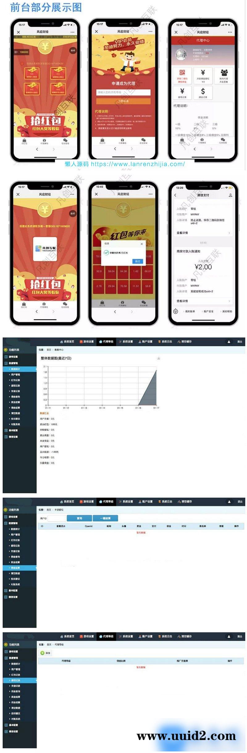 ThinkPHP内核2019最新版H5拼手气红包互换源码