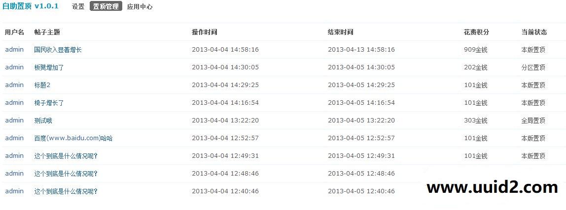 [Discuz插件] 自助置顶 v2.1.2 商业版 （价值75元）
