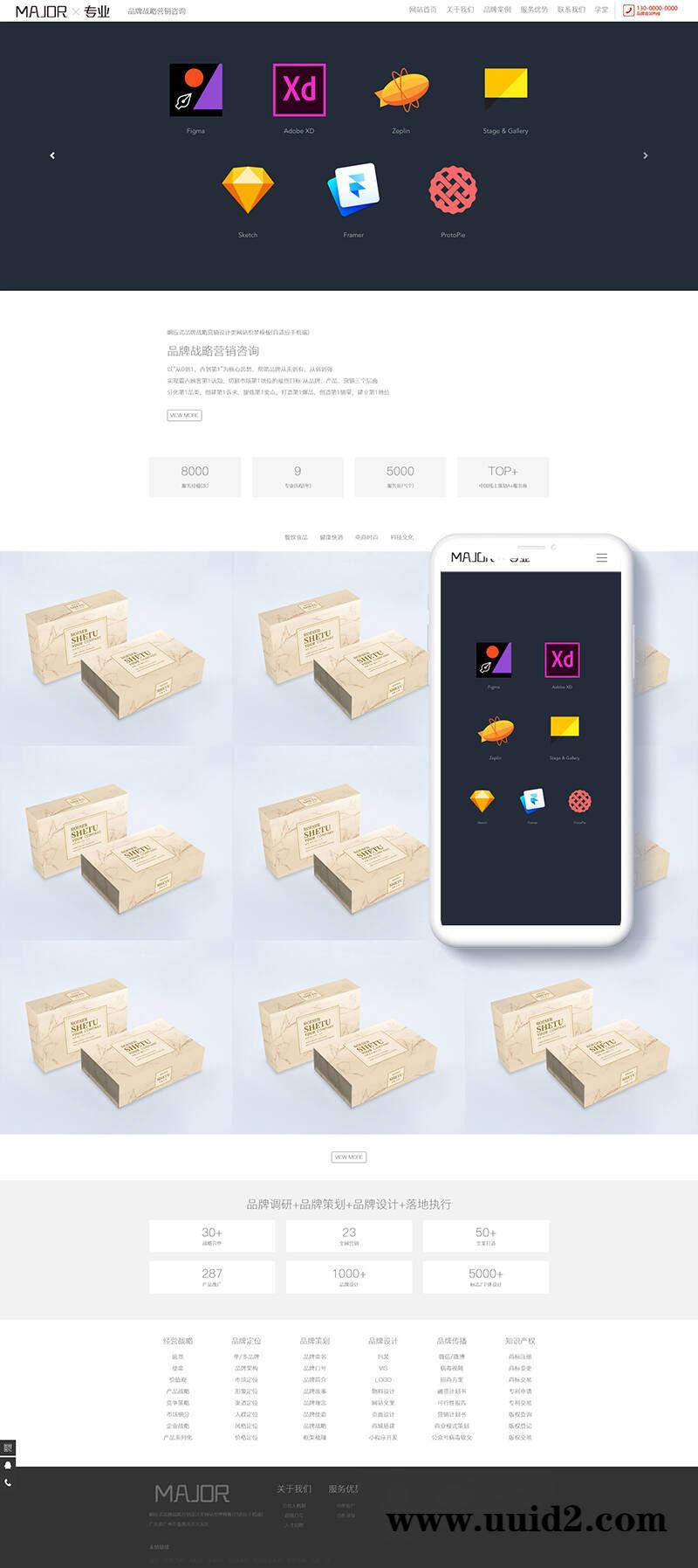 织梦dedecms响应式品牌策划营销设计公司网站模板(自适应手机移动端)
