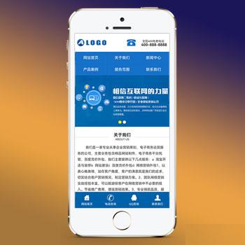 (独立手机版)蓝色营销型网络公司手机网站模板 通用企业网站wap网站源码